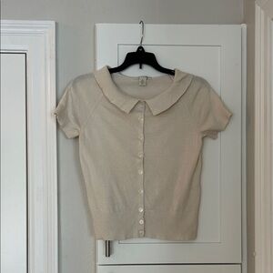 Petite Sophisticate Cream Knit Sweater